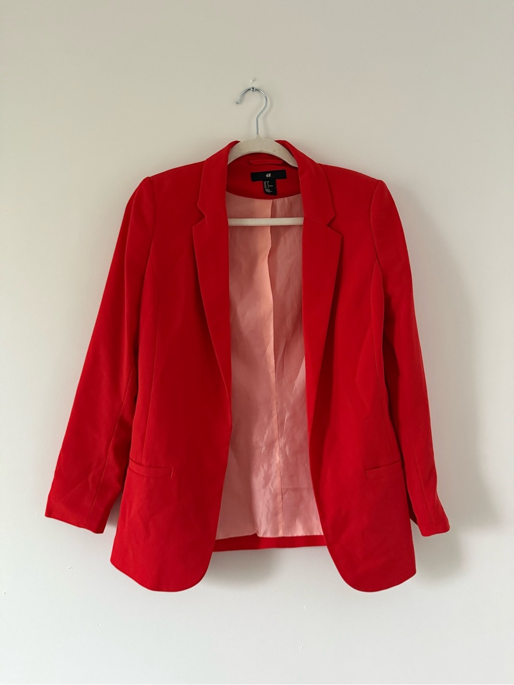 Cherry Red Open Front Blazer | 90s Minimalist Chic | Carolyn Bessette Inspired